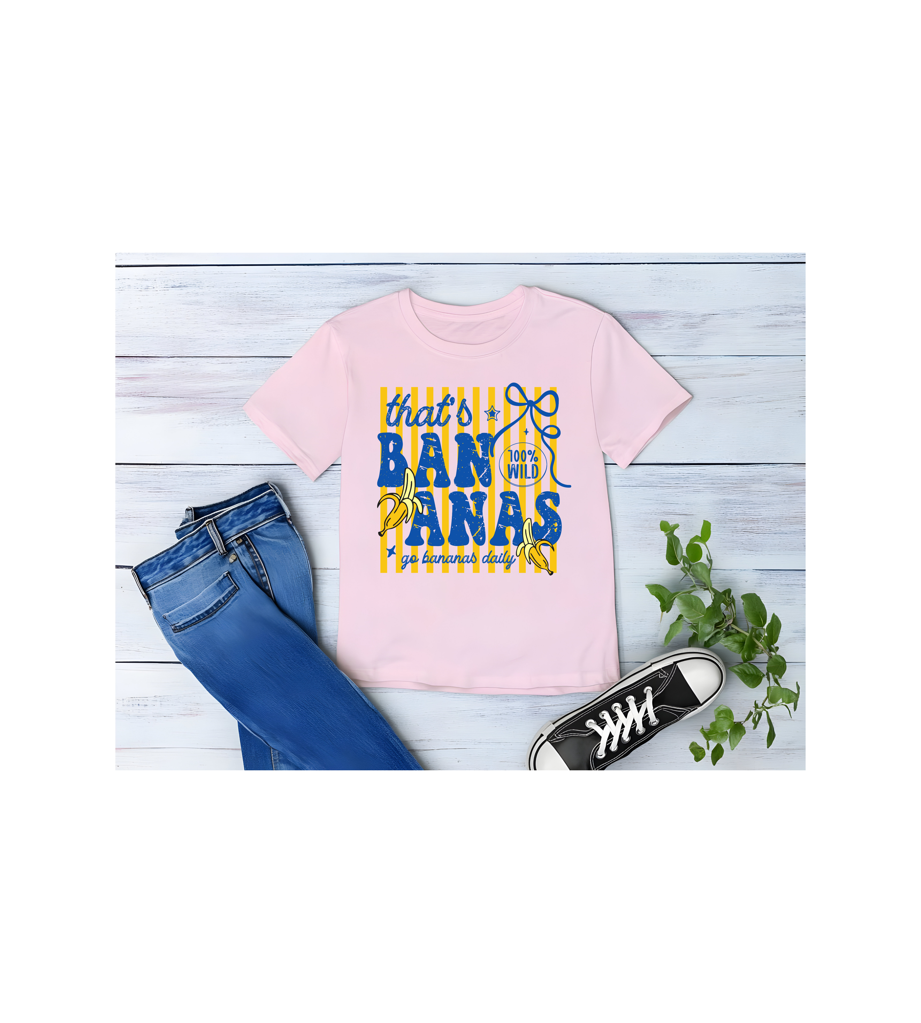 That’s Bananas Graphic Tee – “That’s BANANAS” Retro Yellow Blue Banana Shirt