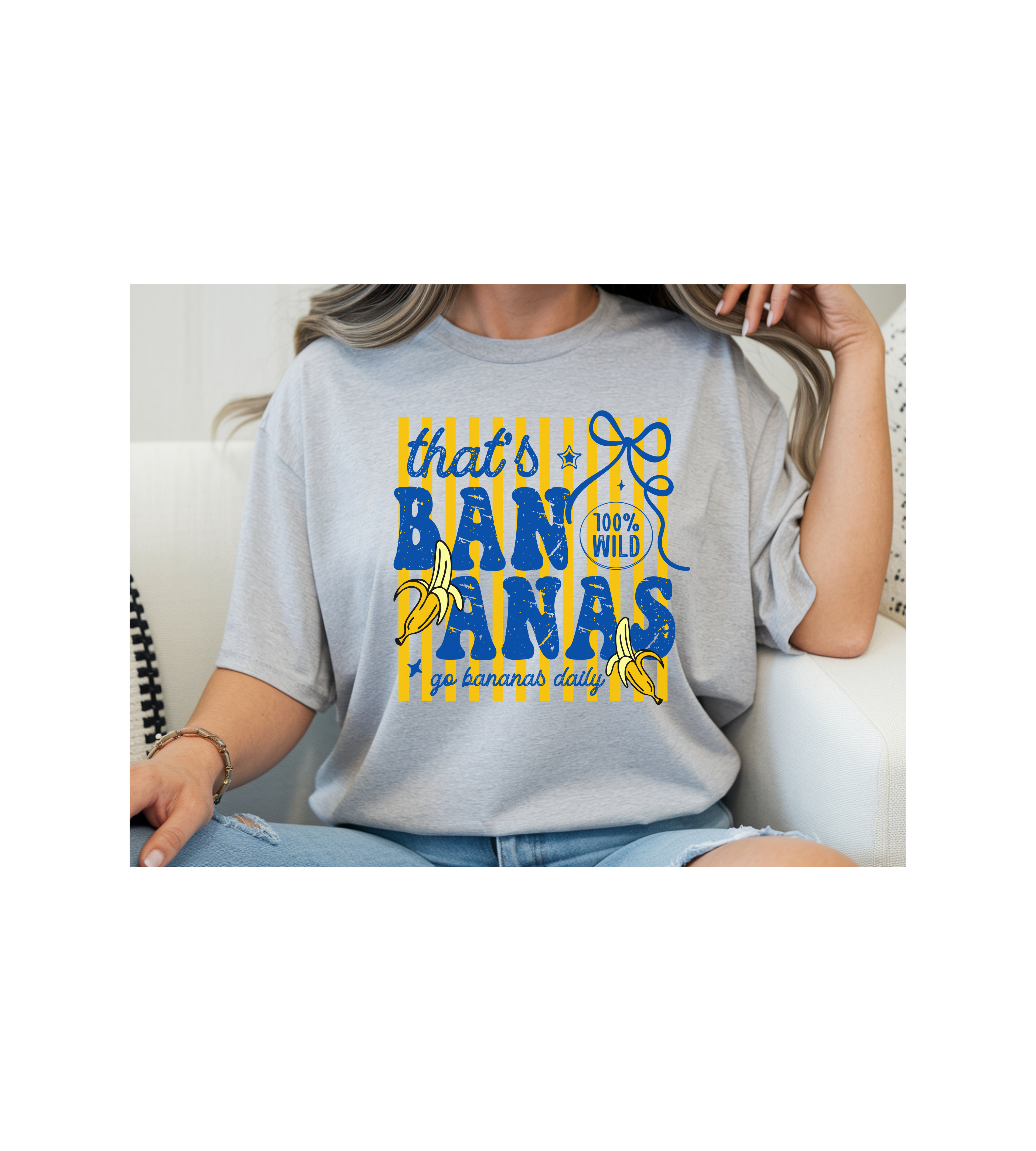 That’s Bananas Graphic Tee – “That’s BANANAS” Retro Yellow Blue Banana Shirt